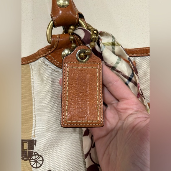 Coach Canvas Limited Edition  Bleecker Heritage Stripe Tote Y2K With Ties - Picture 5 of 13